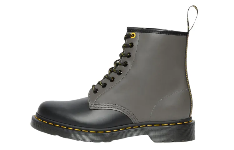 Dr. Martens 1460 Smooth Clash Leather Lace Up Boots 'Grey Black'