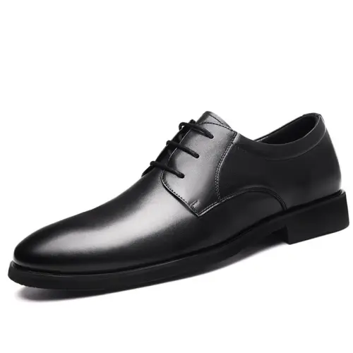 AOKANG wedding groom shoes first layer cowhide leather cow leather summer genuine leather office commuter soft sole pointed toe lace-up comfortable suit derby shoes casual business formal leather shoes men's black