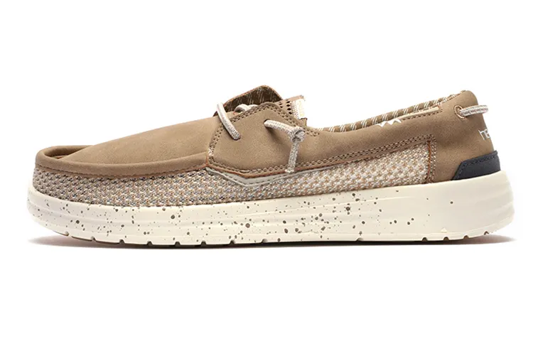 Heydude Leather Casual Leather Shoes Men's Light Brown