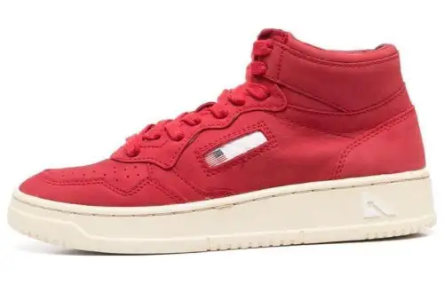 AUTRY Calfskin Mid top Skateboard Shoes Women's Red