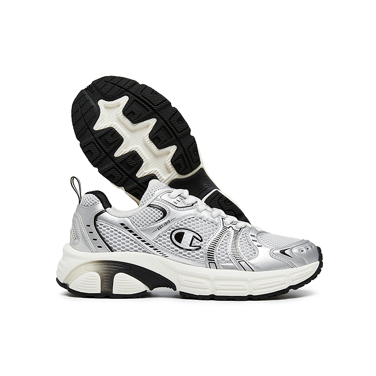 Champion Synthetic Leather, Textile Low top Running Shoes Women’s Silver White/Milk White