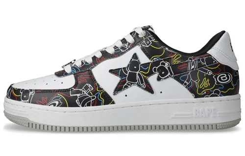 Medicom Toy x A BATHING APE STA 'BE@R CAMO' Casual Stylish Skateboarding Shoes Women's Black Camouflage