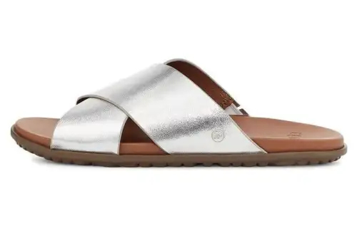 UGG Leather Stylish Sandal Women's Silver