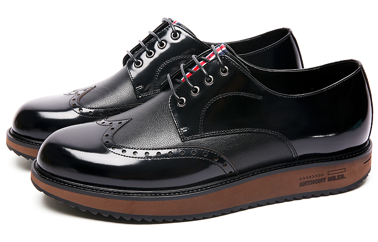 Anthony Miles Casual Leather Shoes Men's Low Top Black