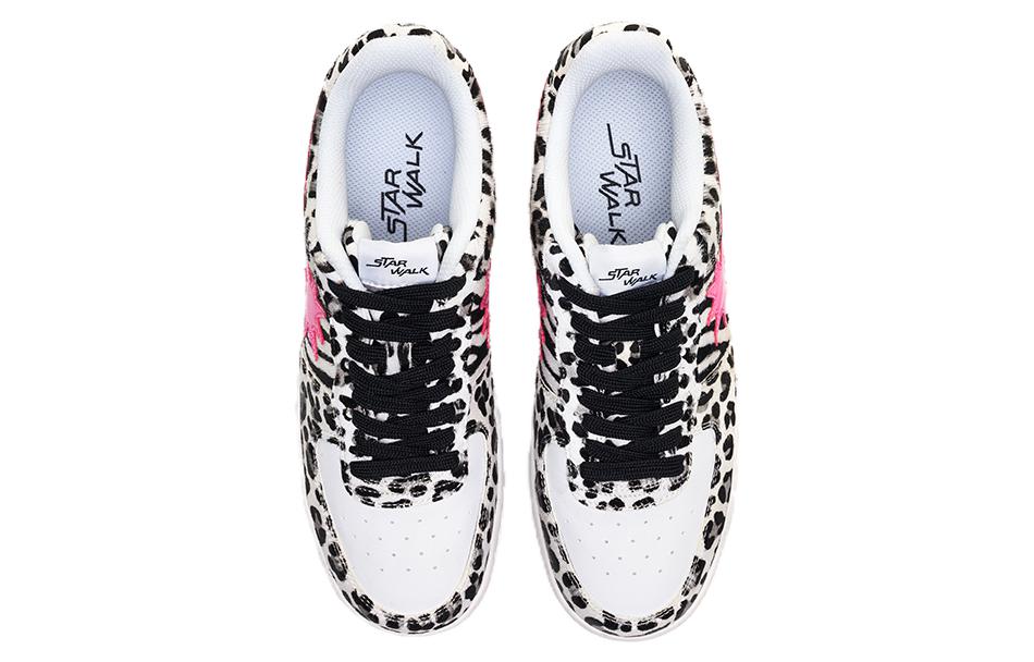 Starwalk Soldier Low top Skateboard Shoes Unisex Pink Star Leopard Print