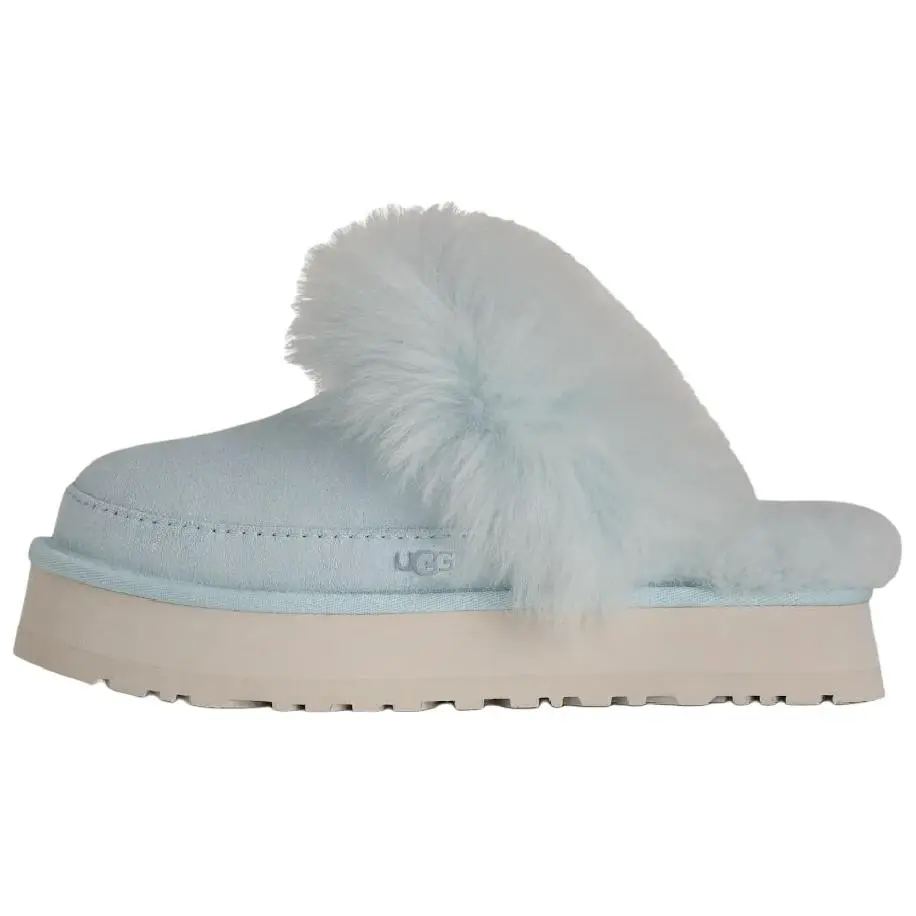 UGG Disquette Chalet Versatile Slip on Fleece Lined Mules EVA Abrasion Resistant Closed Toe Slippers Women's Blue