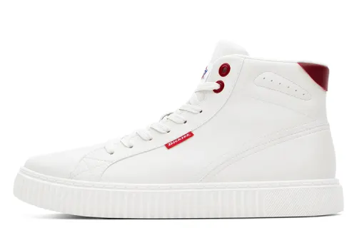 Dickies Microfiber Leather Multicolor High top Skateboard Shoes Unisex Beige