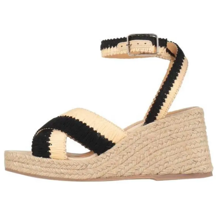 Castañer One Strap Sandals Women's Beige Black
