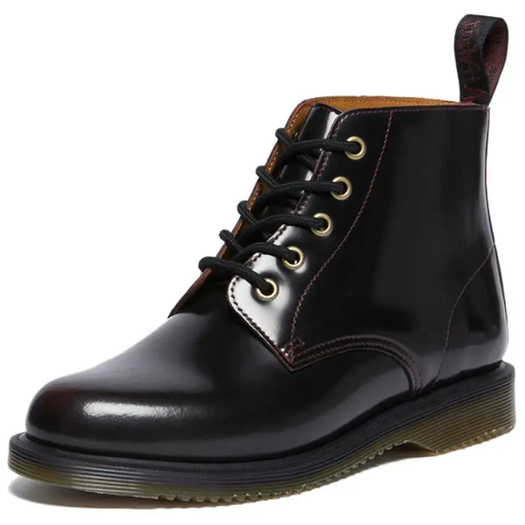 Dr.Martens Cow Leather Short Combat Boots Unisex Red
