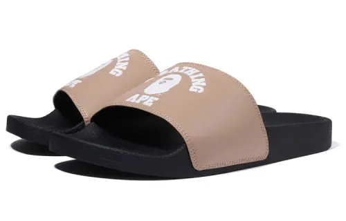 BAPE A BATHING APE College Slide Sandal Online Exclusive Beige 2022