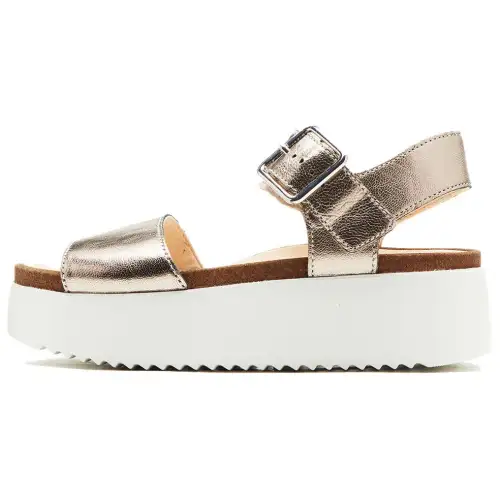 Clarks Leather One Strap Sandals 6CM Women's Silver