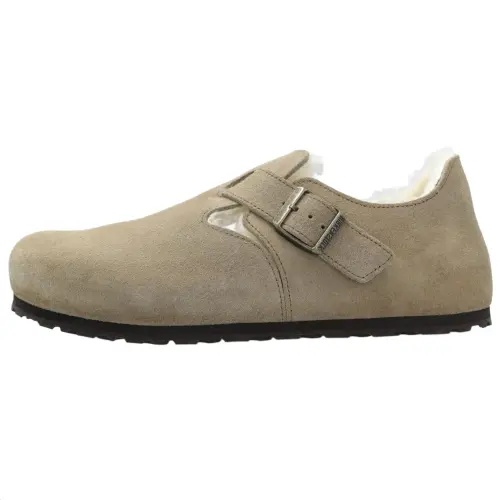Birkenstock London Shearling Suede Leather 'Taupe'