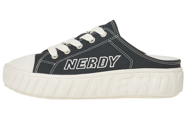 Nerdy Canvas Shoes Unisex Low Top Black