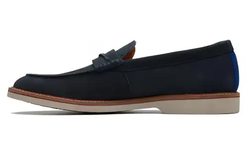 Clarks Casual Leather Shoes Men's Marine Blue