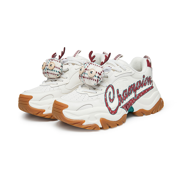 Champion Low top Chunky Sneakers Women's Milk White/Team Red