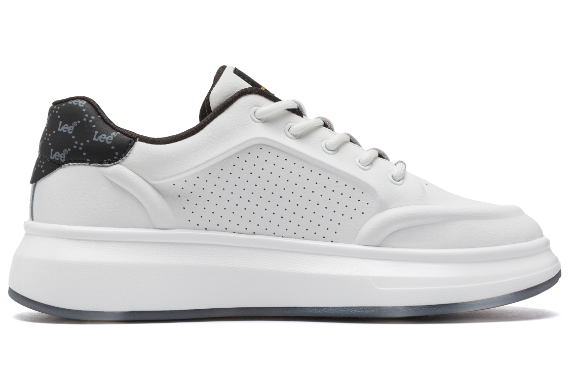 Lee White Sneakers Low top Skateboard Shoes Men's