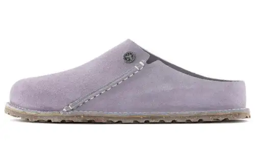 Birkenstock Suede Fashion Trend Closed Toe Slippers Unisex Purple Regular