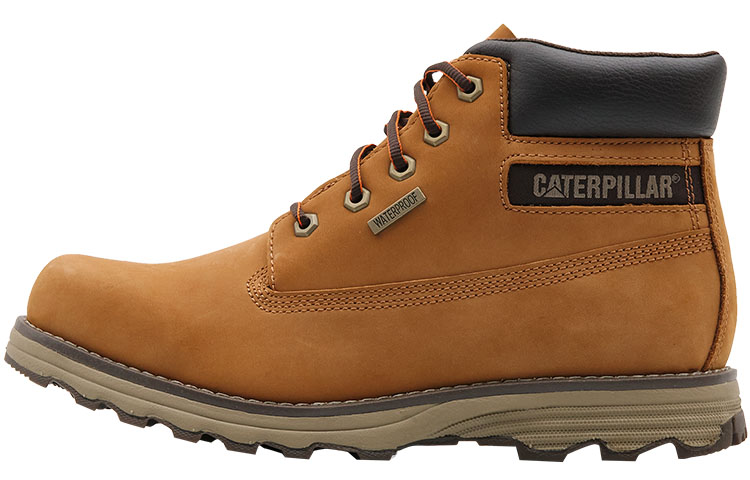 CAT Top Grain Cow Leather Ankle Length Outdoor Boots Men's Brown
