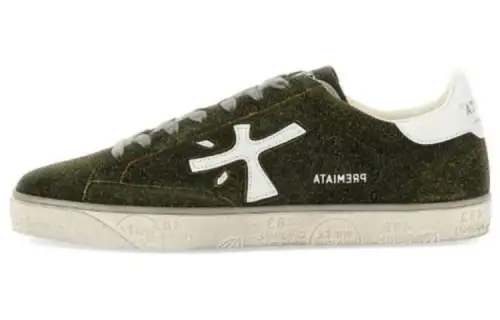 PREMIATA Steven Calfskin Low top Skateboard Shoes Men's Dark Green