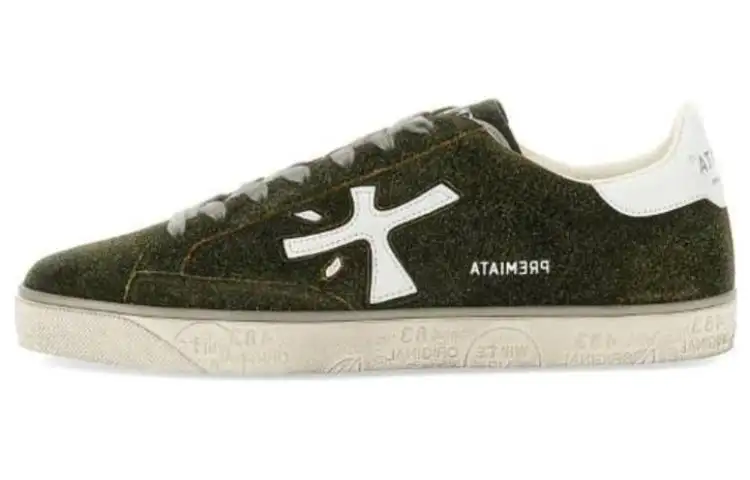 PREMIATA Steven Calfskin Low top Skateboard Shoes Men's Dark Green