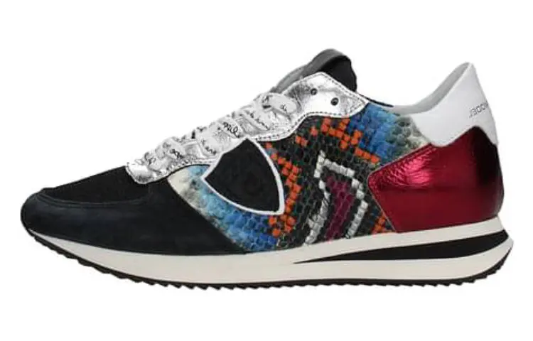 PHILIPPE MODEL Leather Low top Sports Casual Shoes Women's Black Red Blue