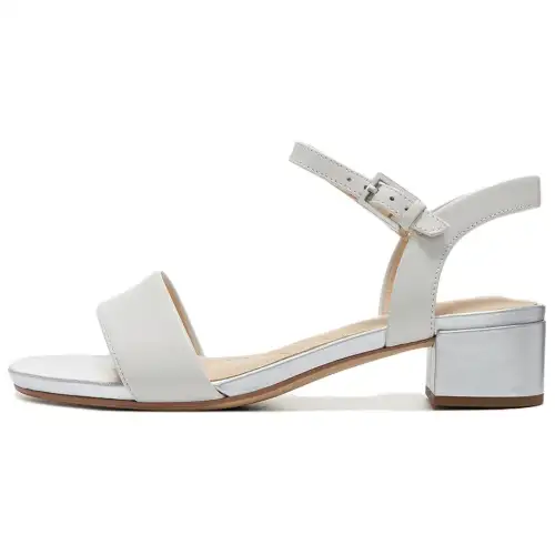 Clarks Leather One Strap Sandals 4cm Women's Gray