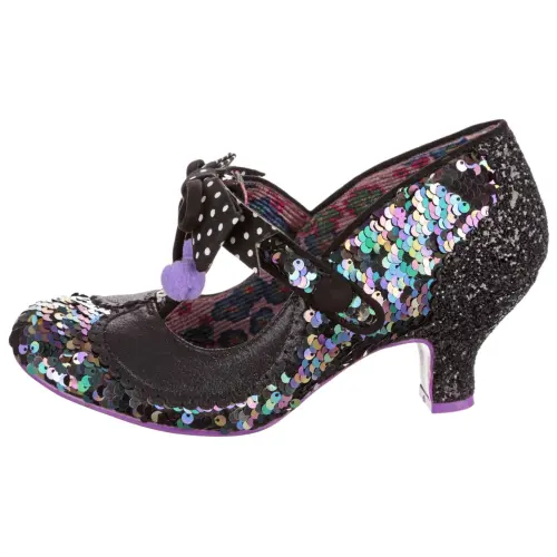 IRREGULAR CHOICE Pu Chunky Heel Mary Jane Shoes 6CM Women's Black