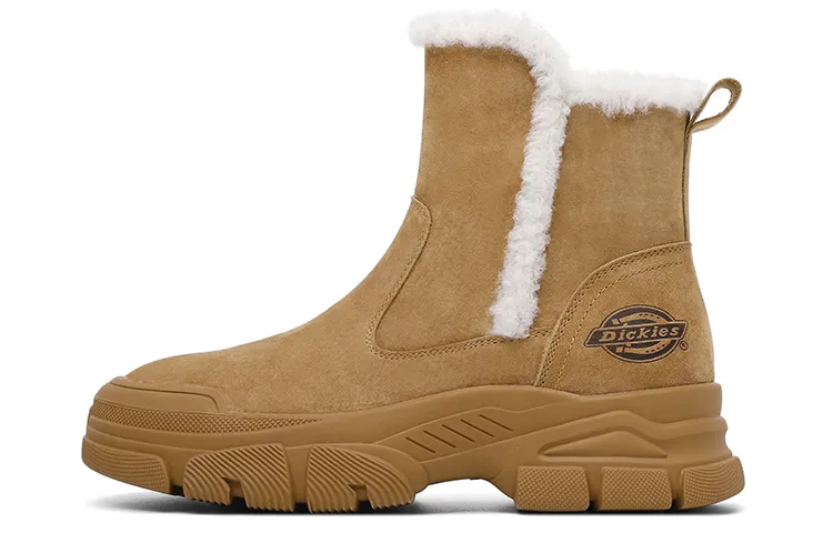 Dickies Thermal Platform Fleece Lined, Comfortable And Versatile Crew Snow Boots Women's Yellow Brown