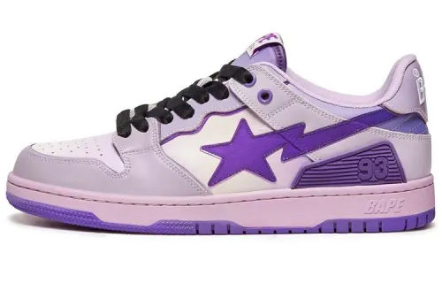 A BATHING APE SK8 STA Low top Stylish Skateboarding Shoes Women's Purple Gradient