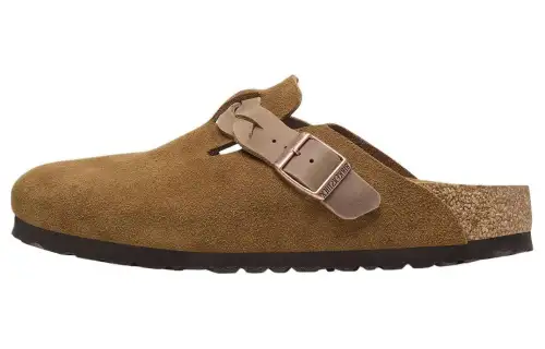 Boston Birkenstock Braided Suede Leather Narrow 'Mink' Women's