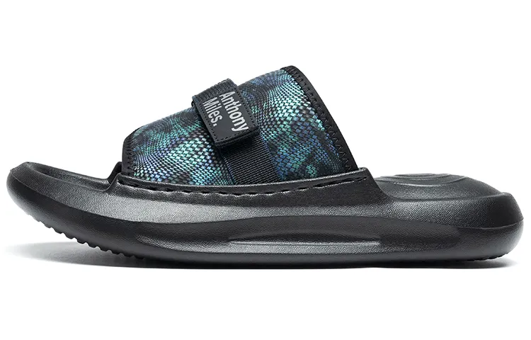 Anthony Miles Rubber Sole Slip Resistant Slip Resistant Slide Slippers Men's Blue