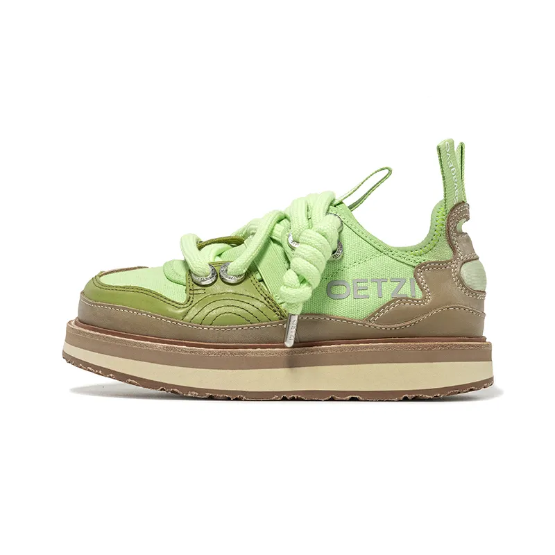 OETZI Combination Sole Collection Fabric Low top Sports Casual Shoes Women's Green & Gray