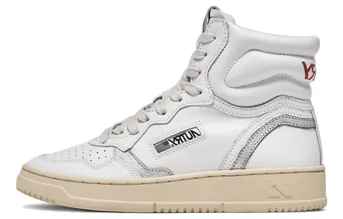 AUTRY Liberty Leather Stylish Skateboarding Shoes Women's White Silver