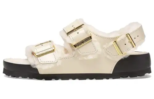 Birkenstock Leather Beach Sandals Women's Beige Narrow