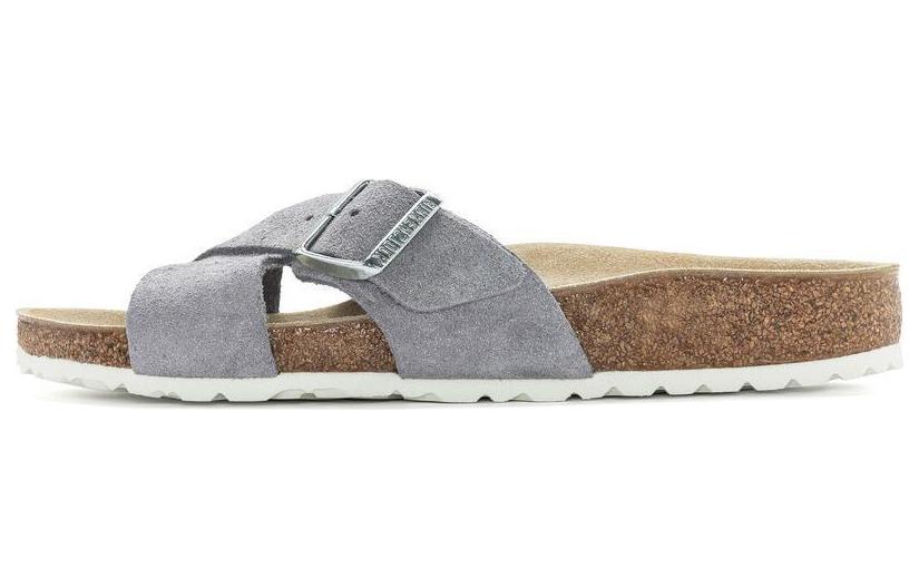 Birkenstock Suede Slide Slippers Women's Purple Regular