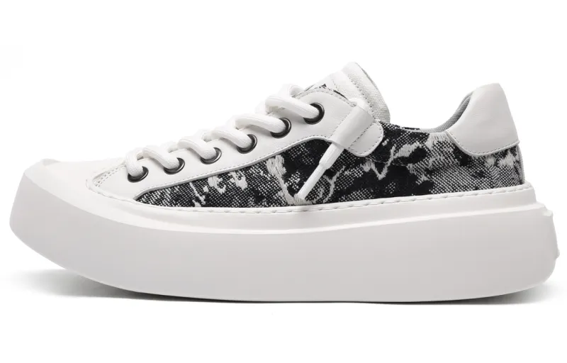 Anthony Miles Cow Leather Low top Stylish Skateboarding Shoes Men's White Black