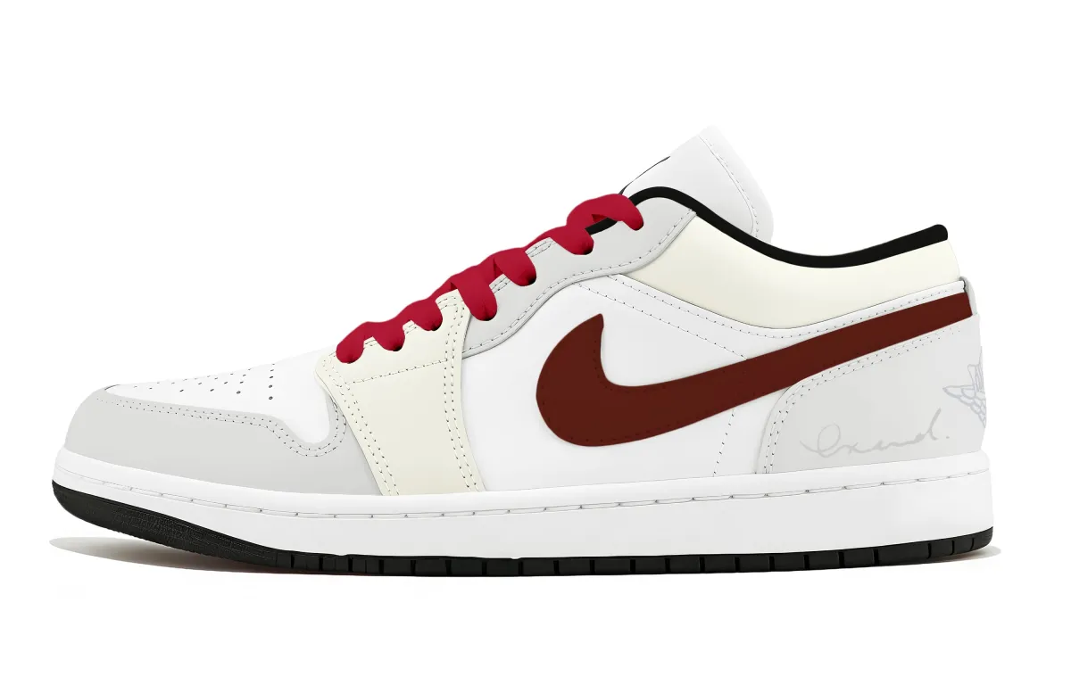 Jordan Air Jordan 1 Low top Vintage Basketball Shoes Unisex Red White
