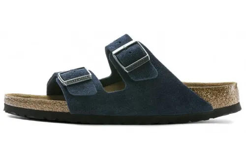 Birkenstock Arizona Suede Slide Slippers Women's Marine Blue
