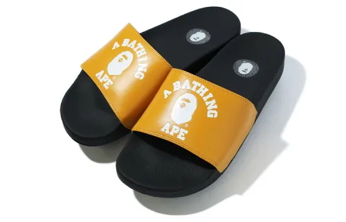 BAPE A BATHING APE College Slide Sandals Yellow