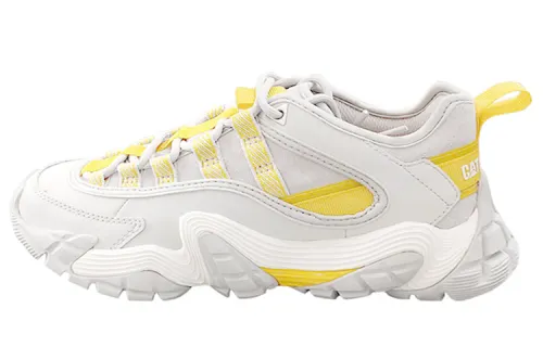 CAT Cow Split Leather Cushioning Slip Resistant Abrasion Resistant Breathable Low top Chunky Sneakers Unisex