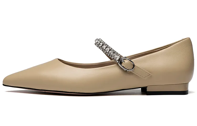 PACO GIL Sheepskin Casual Shoes Women's Apricot