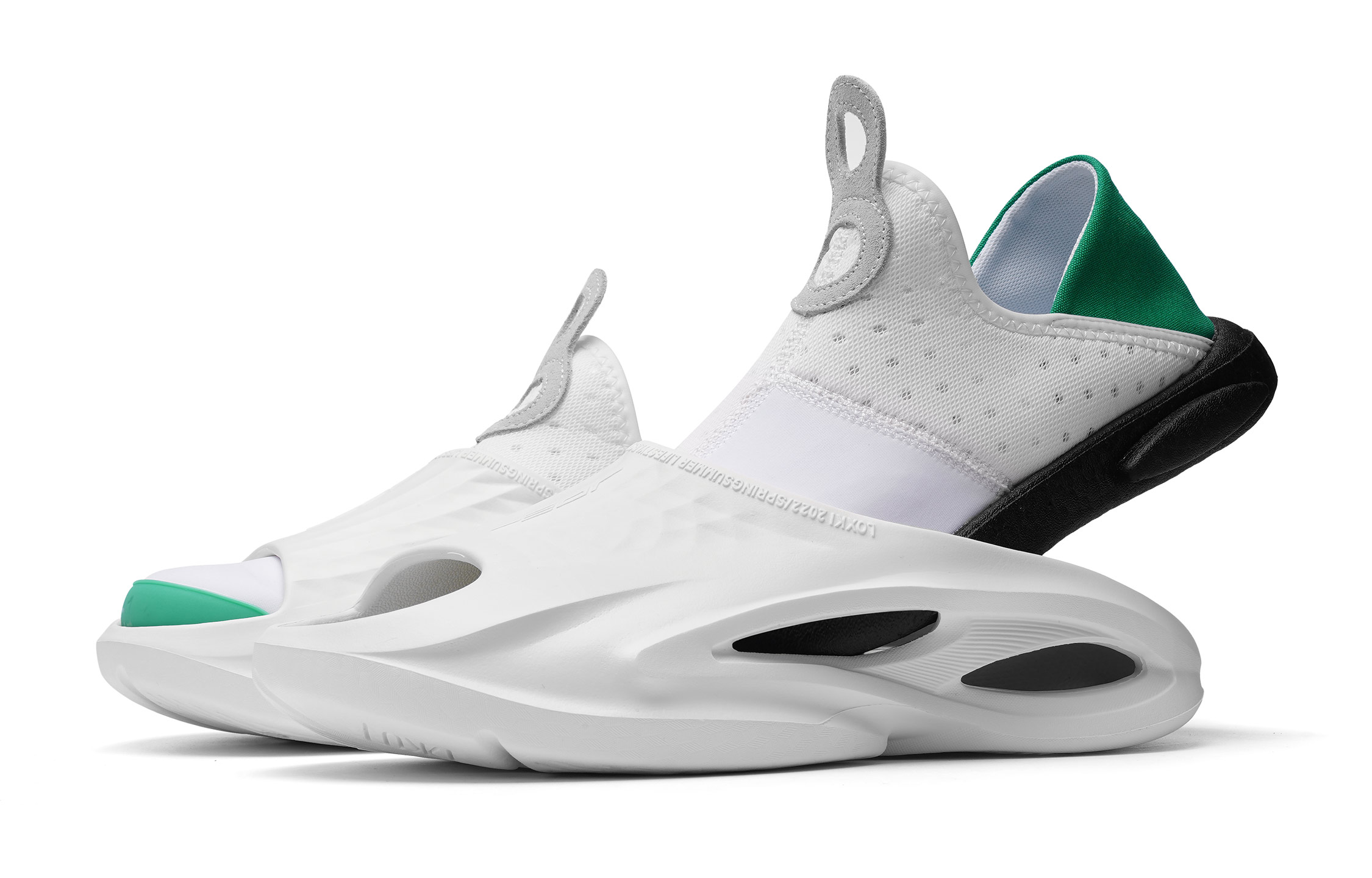 LOXKI Alpha Iteration D Low top Sports Casual Shoes Unisex White Green Tail