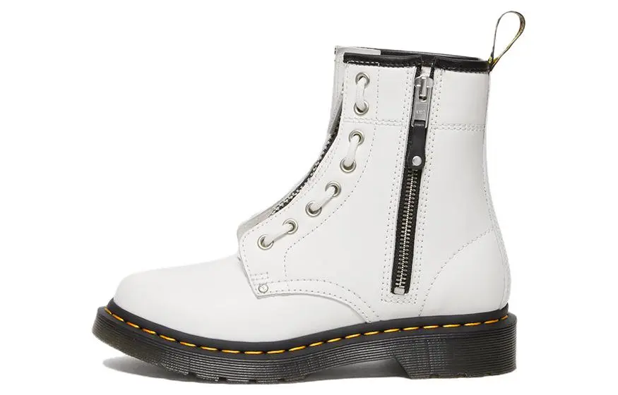 Dr. Martens 1460 Double Zip Leather Lace Up Boots 'White' Women's