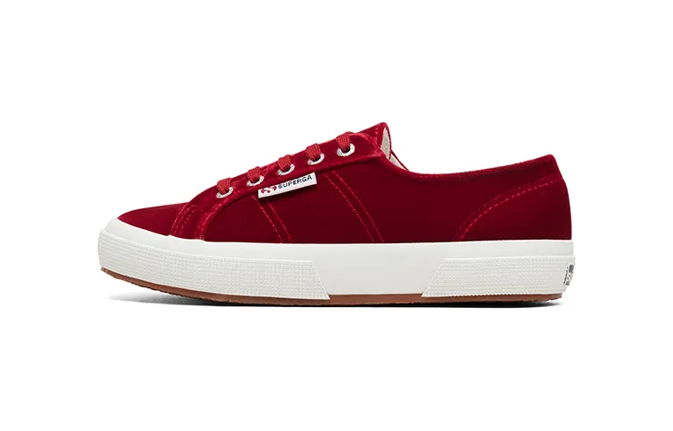 SUPERGA Slip Resistant Abrasion Resistant Slip Resistant Abrasion Resistant Low top Canvas Shoes Women's Red