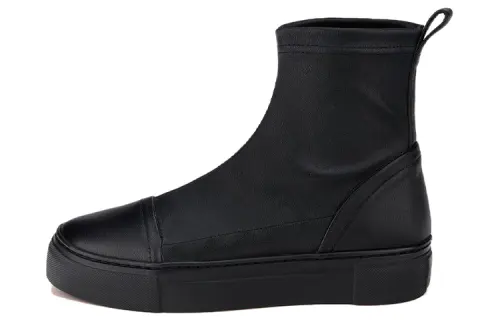 AGL Leather High top Skateboard Shoes 3cm Women's Black