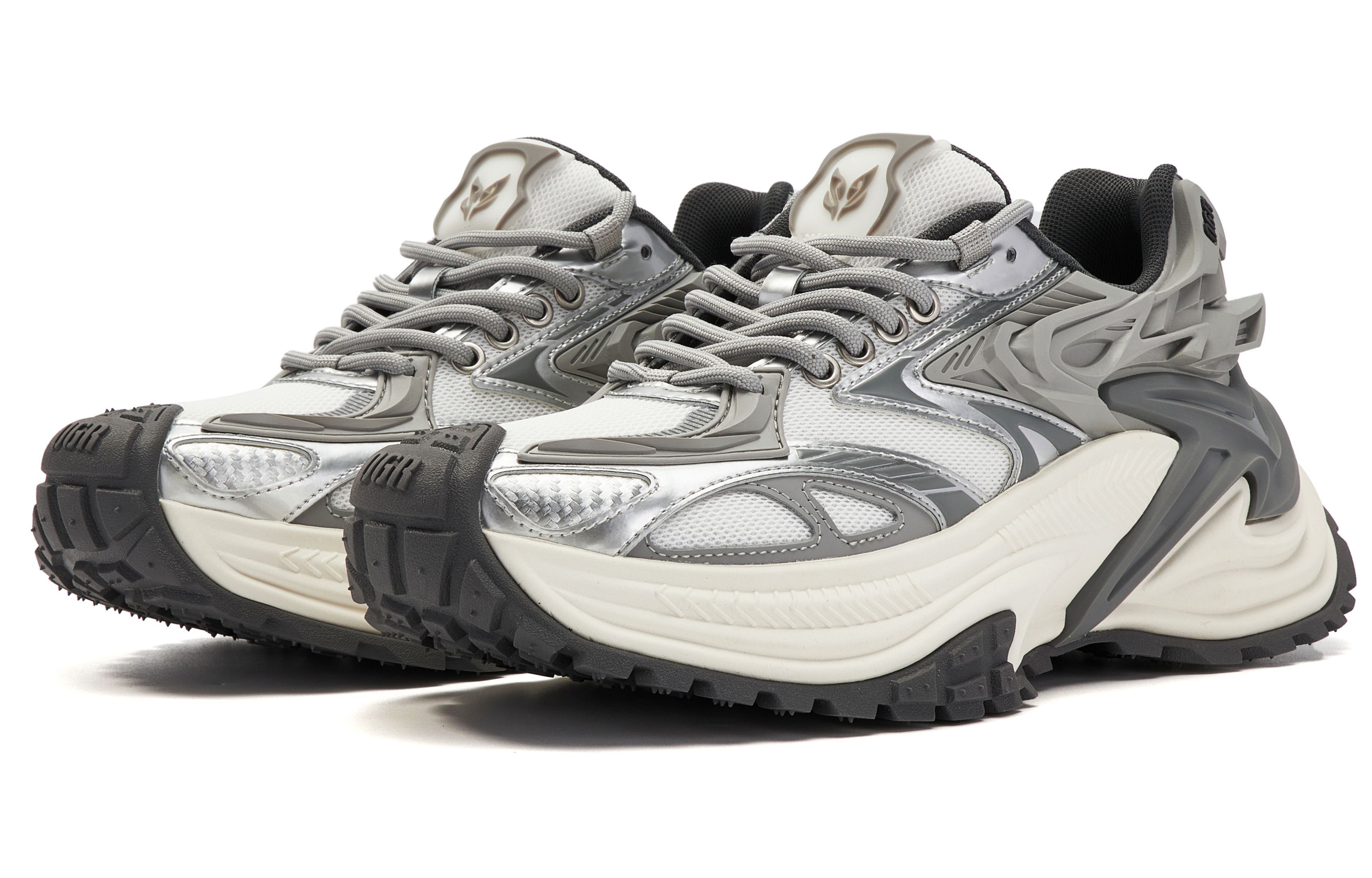 OGR Low top Running Shoes Unisex Silver Gray Premium Gray