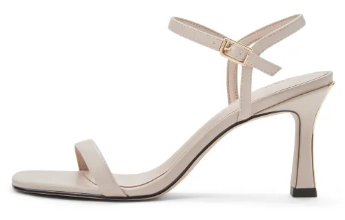 CHARLES&KEITH Small Ck Pu One Strap High Heel Sandals 8cm Women's Black/Nude Flesh