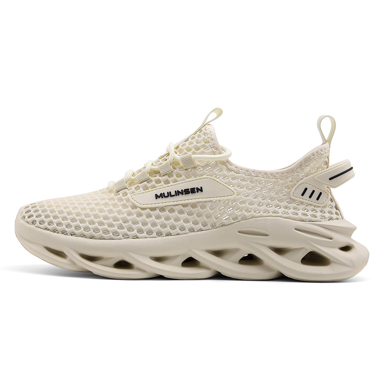 Mulinsen Fashion Trend Fabric Low top Running Shoes Men’s Apricot