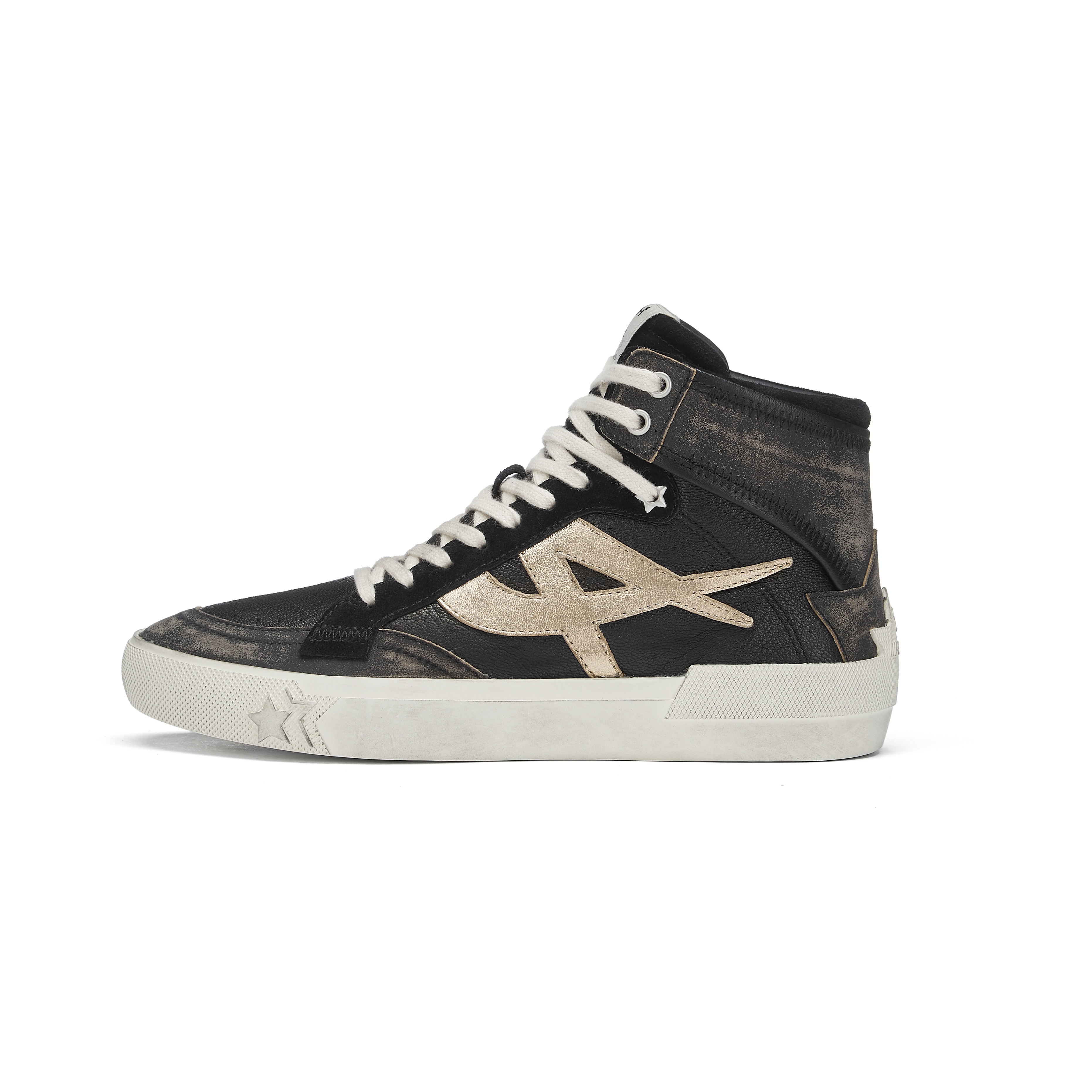 ASH MELROSE Collection Fashion Trend High top Skateboard Shoes Women's Black