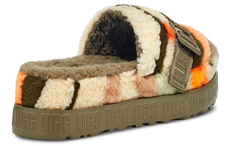 Женские шлепанцы UGG Fluffita Cali Collage (оливковые) — фото 5